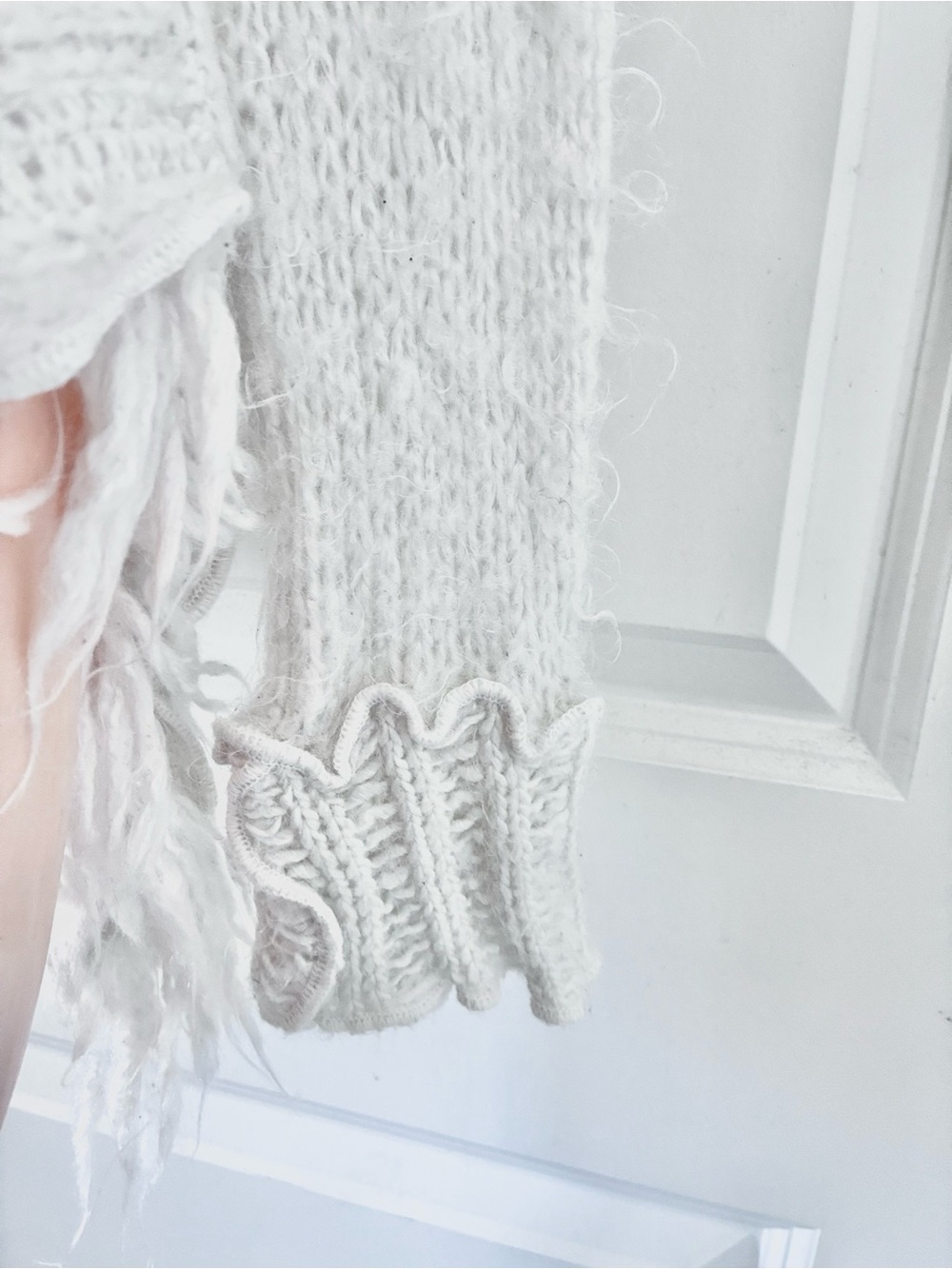 Asymmetrical Ribbed Turtleneck Sweater - Cream - Picture 4 of 5
